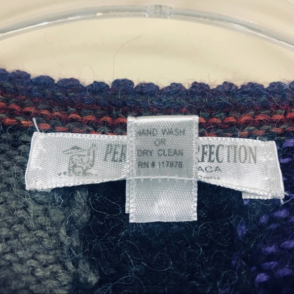 Peruvian Perfection Alpaca Multi Color Button Front Cardigan -Small - Picture 6 of 6